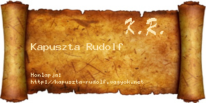 Kapuszta Rudolf névjegykártya