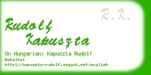 rudolf kapuszta business card